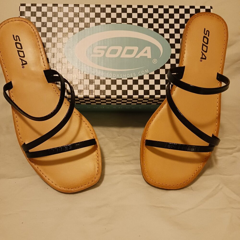 Soda Shoes Women Basic Sandals CITY -S  Black 7.5